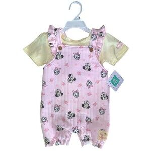 Disney Minnie & Daisy Baby Girl's Romper & Tee Outfit Set Size 24M Pink & Yellow